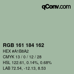 カラーコード: RGB 161 184 162 | qconv.com