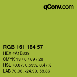 Color code: RGB 161 184 57 | qconv.com