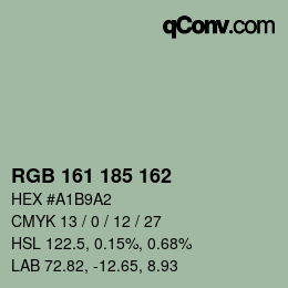 Color code: RGB 161 185 162 | qconv.com