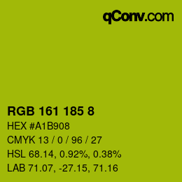 カラーコード: RGB 161 185 8 | qconv.com