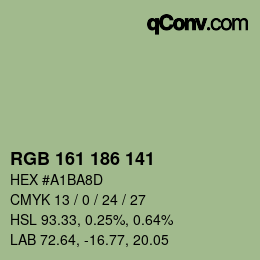 Color code: RGB 161 186 141 | qconv.com