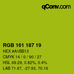Farbcode: RGB 161 187 19 | qconv.com