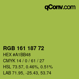 カラーコード: RGB 161 187 72 | qconv.com