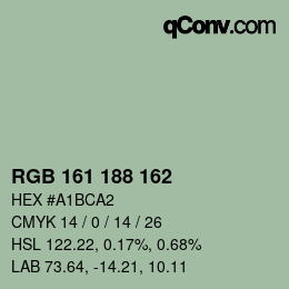 カラーコード: RGB 161 188 162 | qconv.com