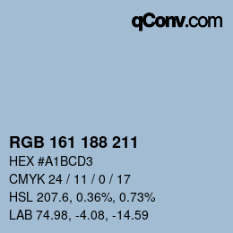 Color code: RGB 161 188 211 | qconv.com