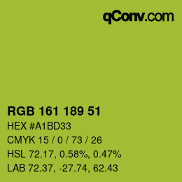 Código de color: RGB 161 189 51 | qconv.com
