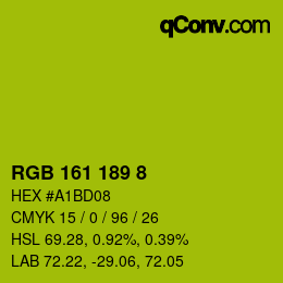 カラーコード: RGB 161 189 8 | qconv.com