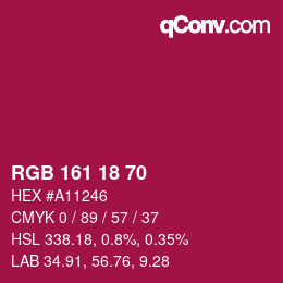 Color code: RGB 161 18 70 | qconv.com