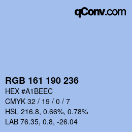 Farbcode: RGB 161 190 236 | qconv.com