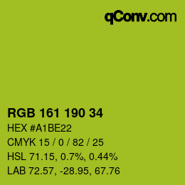 颜色代码: RGB 161 190 34 | qconv.com