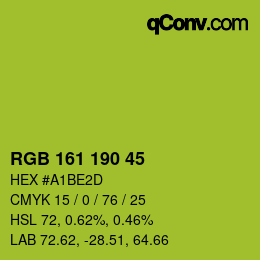 颜色代码: RGB 161 190 45 | qconv.com