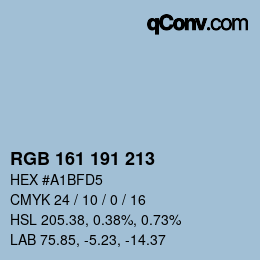 カラーコード: RGB 161 191 213 | qconv.com