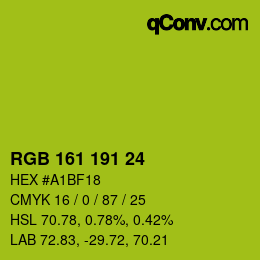 颜色代码: RGB 161 191 24 | qconv.com