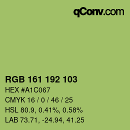 カラーコード: RGB 161 192 103 | qconv.com
