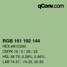 カラーコード: RGB 161 192 144 | qconv.com