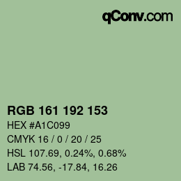 カラーコード: RGB 161 192 153 | qconv.com