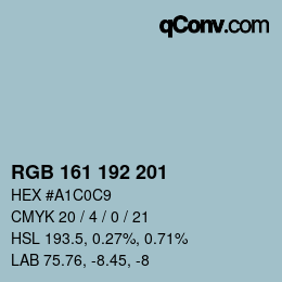 Código de color: RGB 161 192 201 | qconv.com