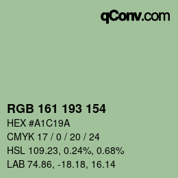 Color code: RGB 161 193 154 | qconv.com
