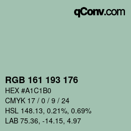 Código de color: RGB 161 193 176 | qconv.com