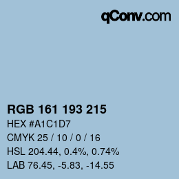 カラーコード: RGB 161 193 215 | qconv.com