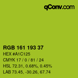 カラーコード: RGB 161 193 37 | qconv.com