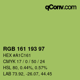 Color code: RGB 161 193 97 | qconv.com