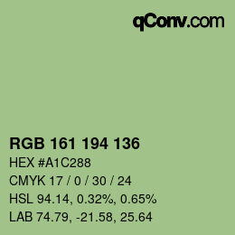颜色代码: RGB 161 194 136 | qconv.com