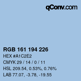 Farbcode: RGB 161 194 226 | qconv.com