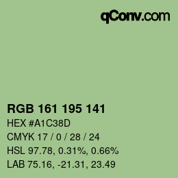 Color code: RGB 161 195 141 | qconv.com