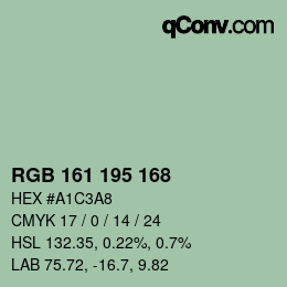 Color code: RGB 161 195 168 | qconv.com