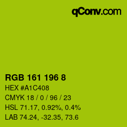 Color code: RGB 161 196 8 | qconv.com