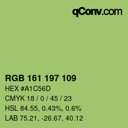 Color code: RGB 161 197 109 | qconv.com
