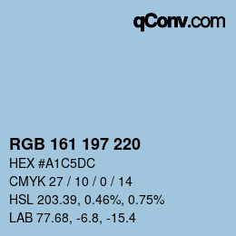 Farbcode: RGB 161 197 220 | qconv.com