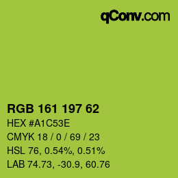 Color code: RGB 161 197 62 | qconv.com