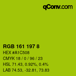Color code: RGB 161 197 8 | qconv.com