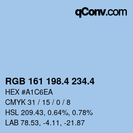 カラーコード: RGB 161 198.4 234.4 | qconv.com