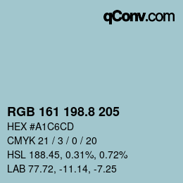 Color code: RGB 161 198.8 205 | qconv.com