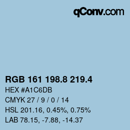 カラーコード: RGB 161 198.8 219.4 | qconv.com
