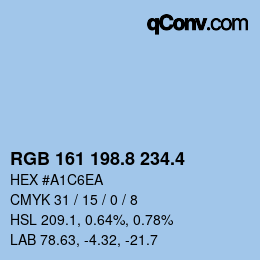カラーコード: RGB 161 198.8 234.4 | qconv.com