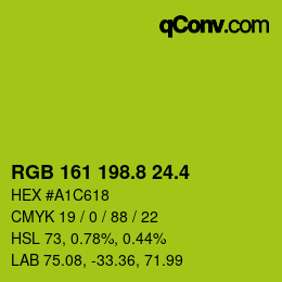 カラーコード: RGB 161 198.8 24.4 | qconv.com