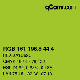 カラーコード: RGB 161 198.8 44.4 | qconv.com