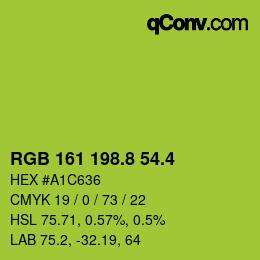 カラーコード: RGB 161 198.8 54.4 | qconv.com