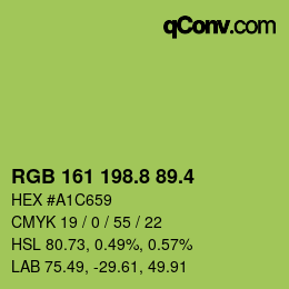 カラーコード: RGB 161 198.8 89.4 | qconv.com