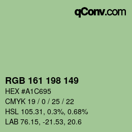 Color code: RGB 161 198 149 | qconv.com