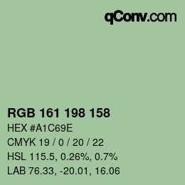 Color code: RGB 161 198 158 | qconv.com