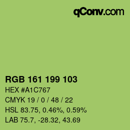 Color code: RGB 161 199 103 | qconv.com