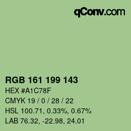 カラーコード: RGB 161 199 143 | qconv.com