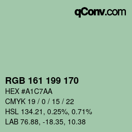 カラーコード: RGB 161 199 170 | qconv.com
