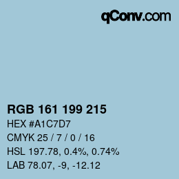 Color code: RGB 161 199 215 | qconv.com