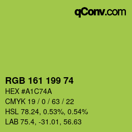 カラーコード: RGB 161 199 74 | qconv.com